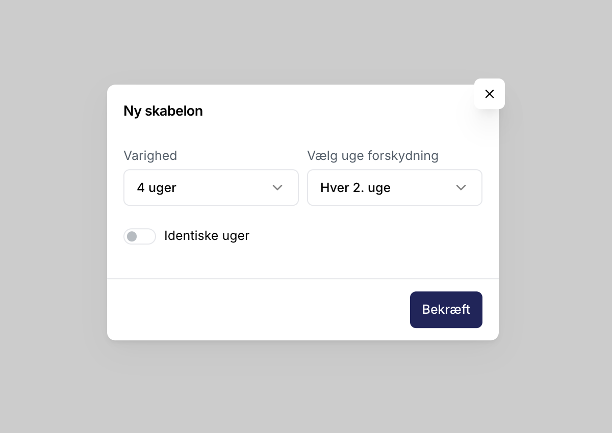Find skabelon menupunktet